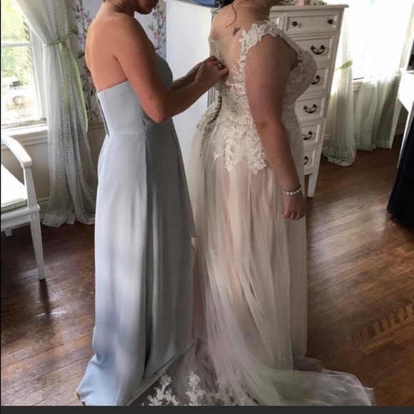 🆕Staples’s David’s bridal high low gown mystic - Picture 5 of 7